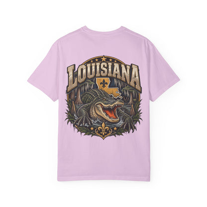 Louisiana Gator Emblem Unisex Comfort Color 1717 Streetwear Graphic Tee