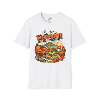 Explore Vermont Unisex Softstyle T Shirt State Pride Graphic Tee Collections FS03