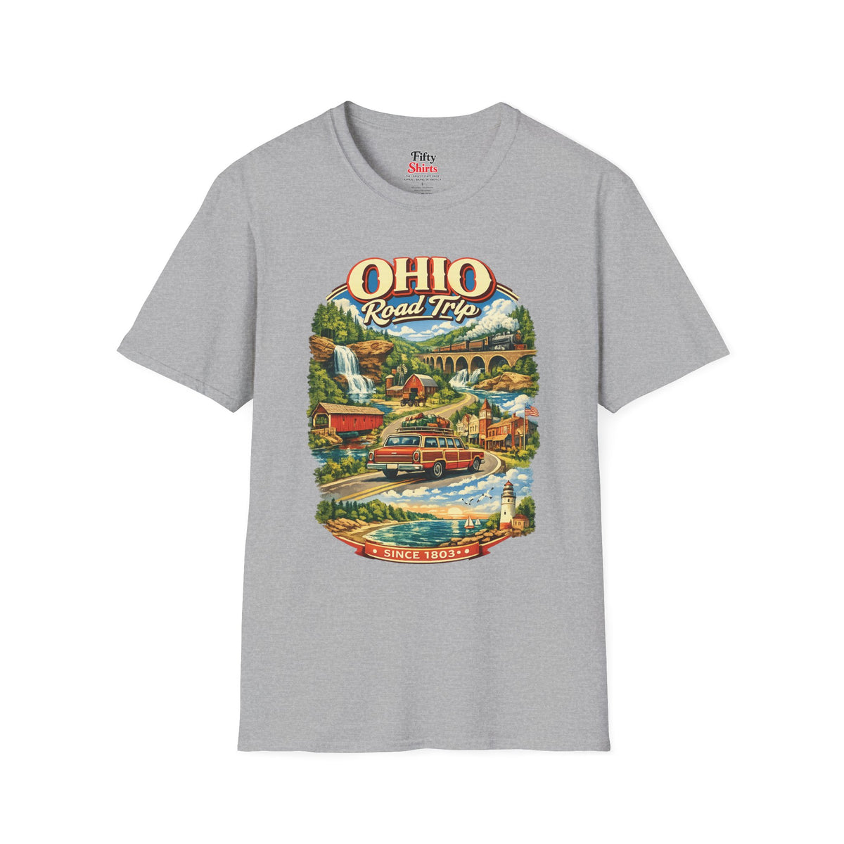 Ohio Road Trip Unisex Softstyle T Shirt State Pride Graphic Tee Collections FS03