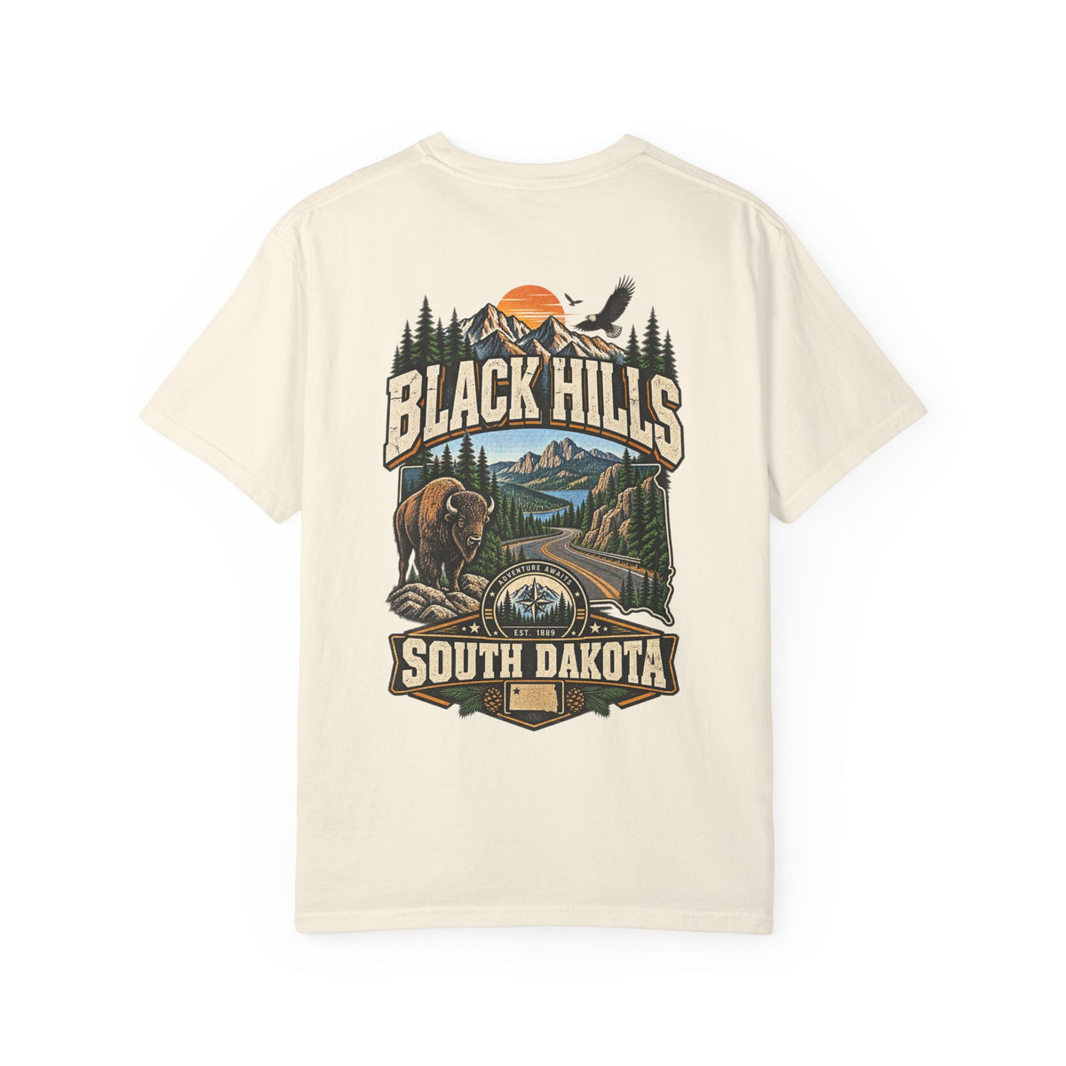 Black Hills South Dakota Unisex Comfort Color 1717 Streetwear Graphic Tee