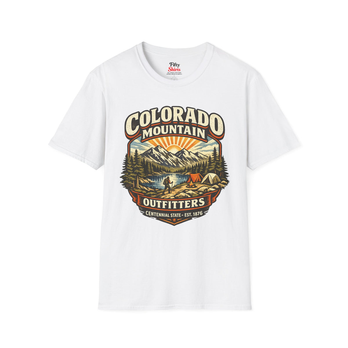 Colorado Mountain Outfitters Unisex Softstyle T Shirt State Pride Graphic Tee Collections FS03