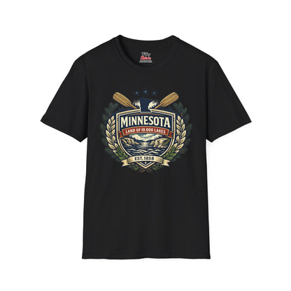 Minnesota Heritage Badge Unisex Softstyle T Shirt State Pride Graphic Tee Collections FS03