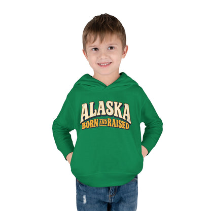 Alaska Born and Raised Retro 1970s Alaska Unisex Toddler Pullover Fleece Hoodie