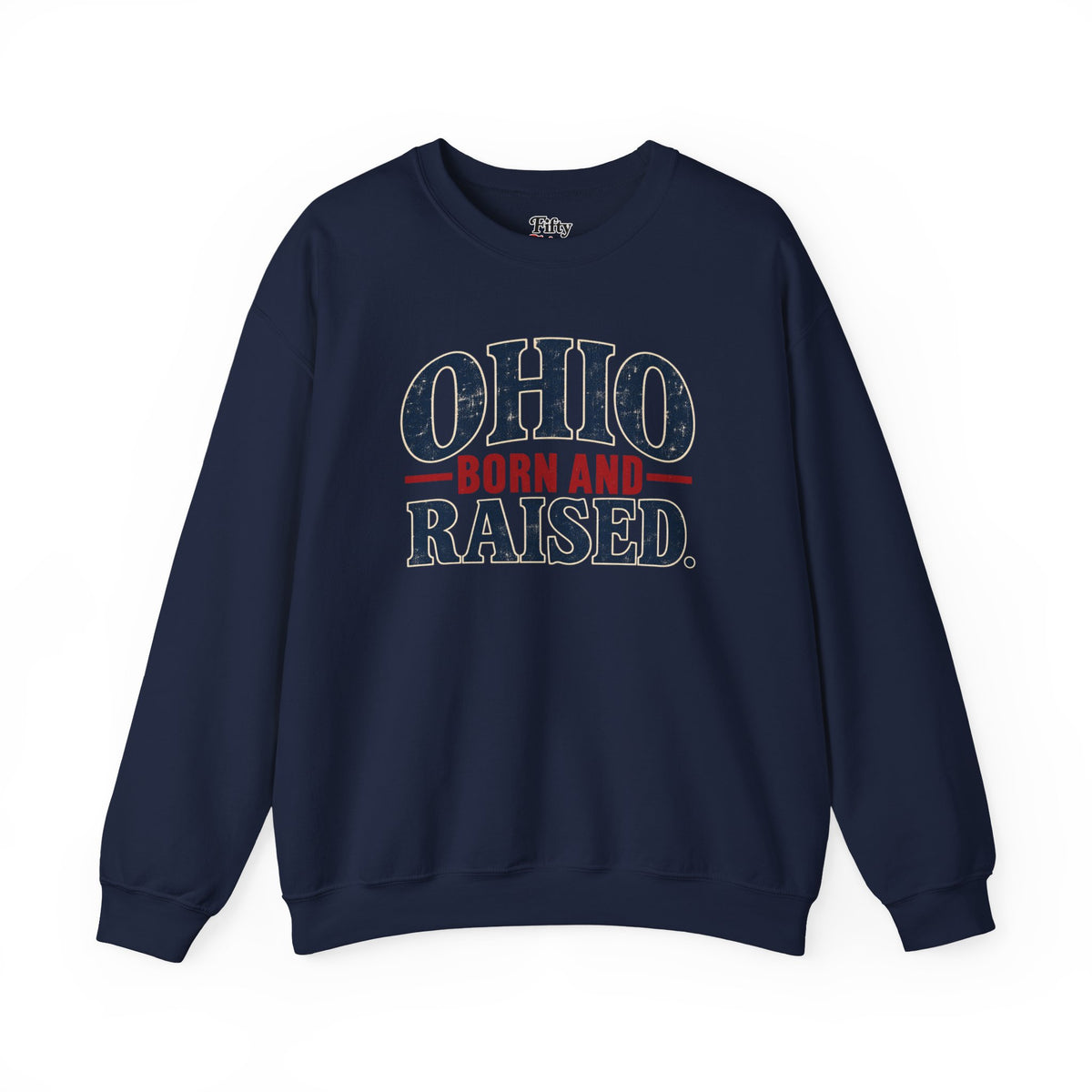 Ohio Born and Raised Vintage Souvenir Unisex Sweatshirt Graphic