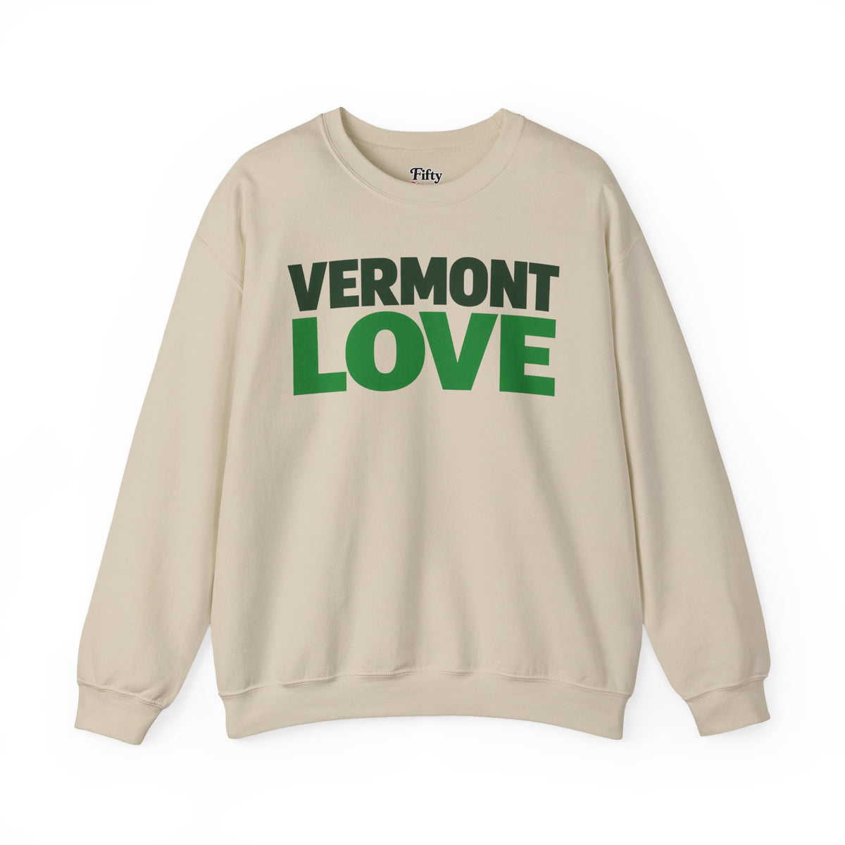 Vermont Love Unisex Crewneck Sweatshirt State Name Graphic