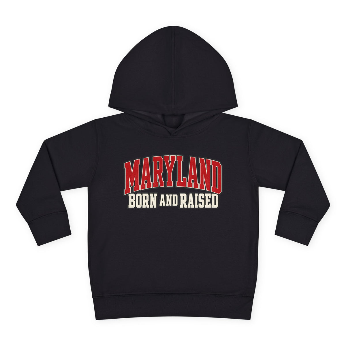 Maryland Born and Raised Bold Athletic Unisex Toddler Pullover Fleece Hoodie