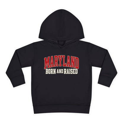 Maryland Born and Raised Bold Athletic Unisex Toddler Pullover Fleece Hoodie