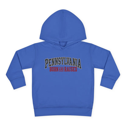 Pennsylvania Born and Raised Classic Souvenir Unisex Toddler Pullover Fleece Hoodie