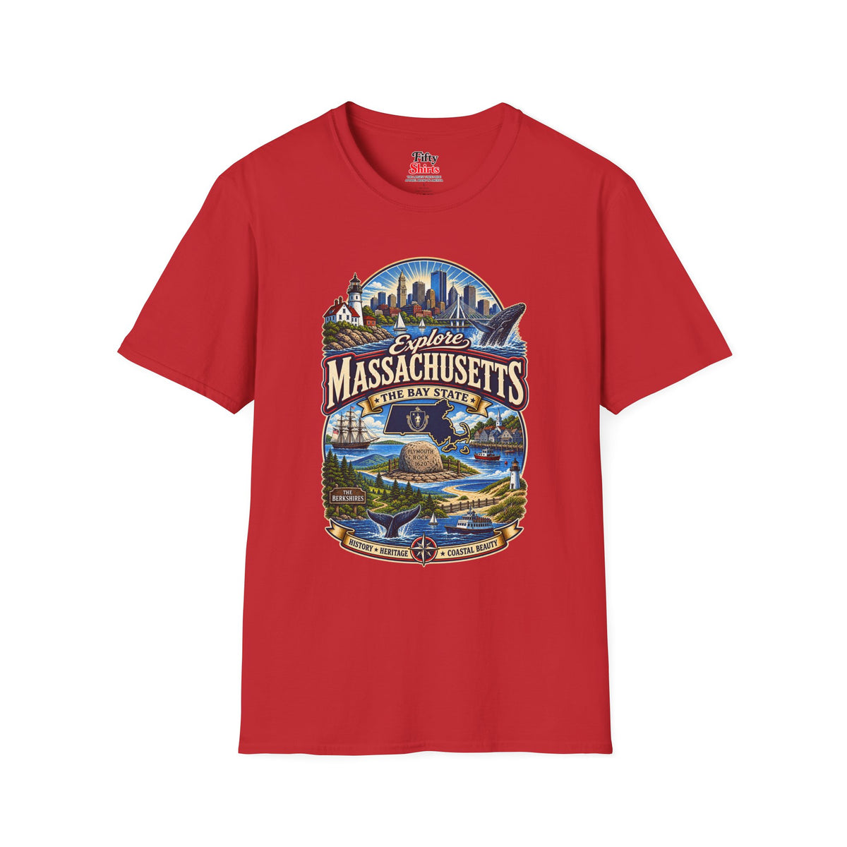 Explore Massachusetts Unisex Softstyle T Shirt State Pride Graphic Tee Collections FS03
