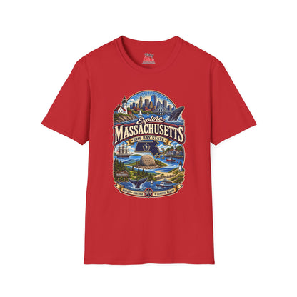 Explore Massachusetts Unisex Softstyle T Shirt State Pride Graphic Tee Collections FS03