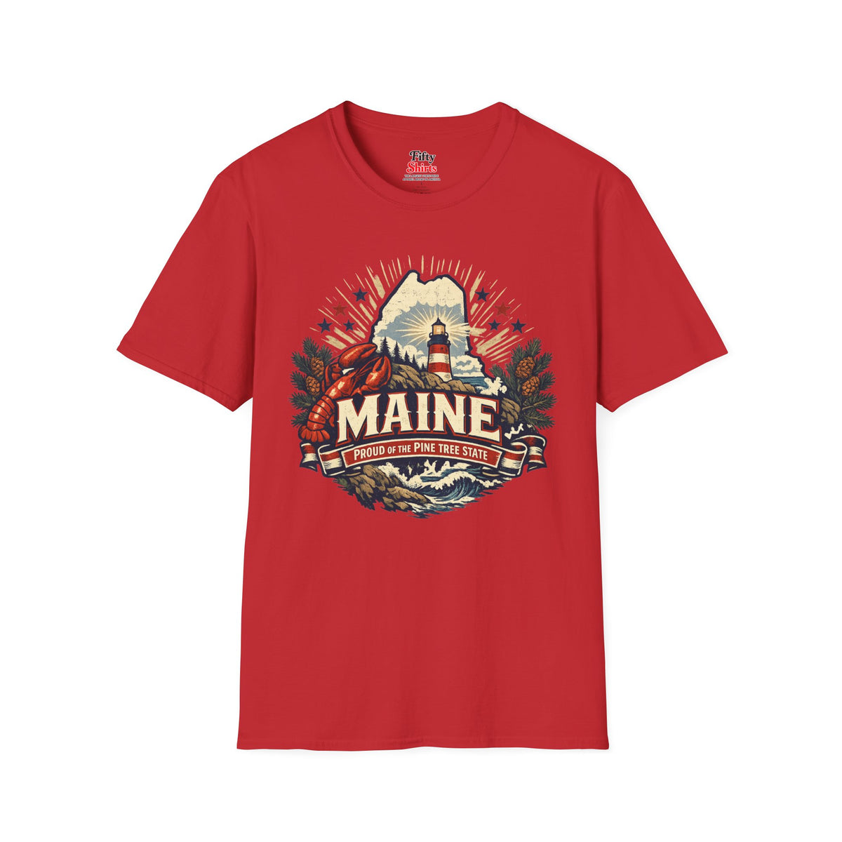 Maine State Pride Unisex Softstyle T Shirt State Pride Graphic Tee Collections FS03