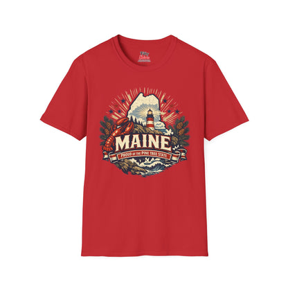Maine State Pride Unisex Softstyle T Shirt State Pride Graphic Tee Collections FS03