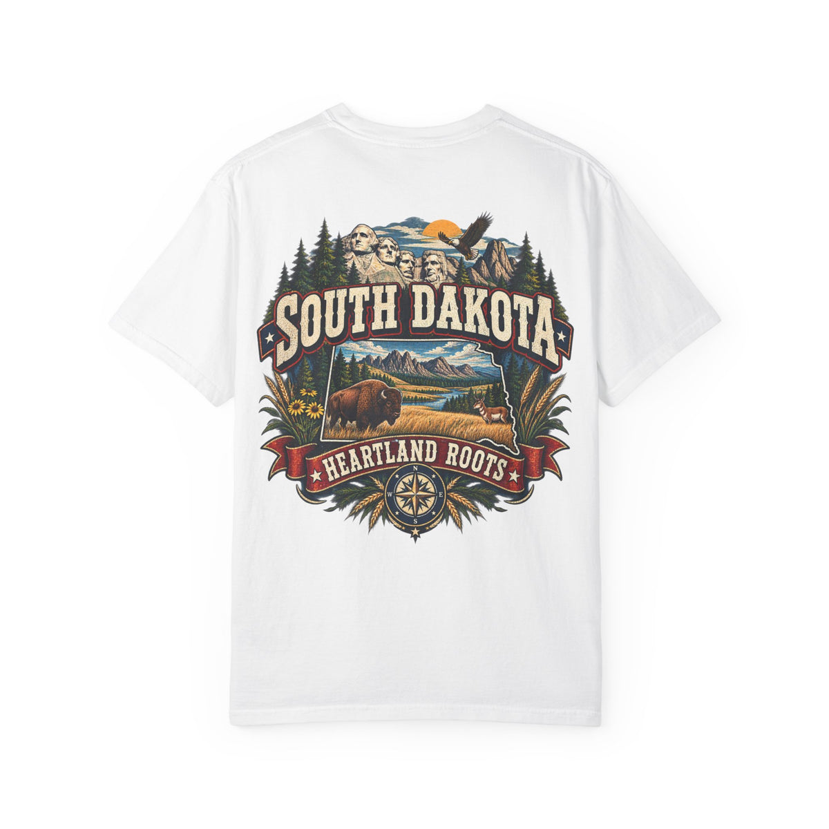 South Dakota Heartland Roots Unisex Comfort Color 1717 Streetwear Graphic Tee