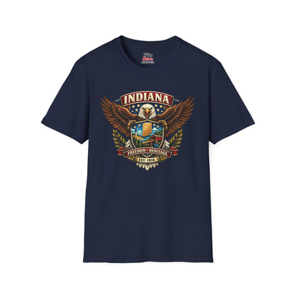Indiana Americana Eagle Unisex Softstyle T Shirt State Pride Graphic Tee Collections FS03
