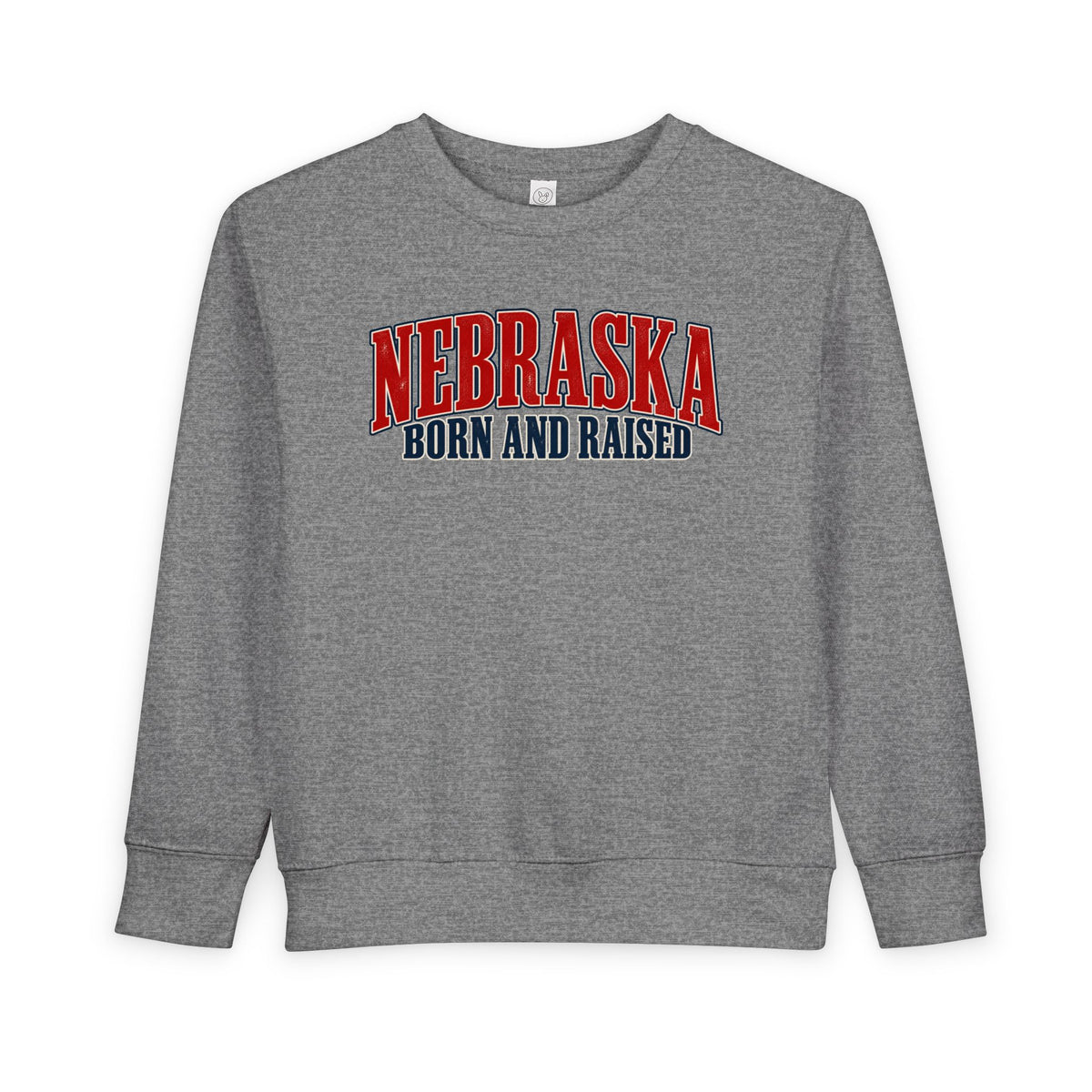 Nebraska Born and Raised Premium Heritage Label Unisex Toddler Sweatshirt Graphic