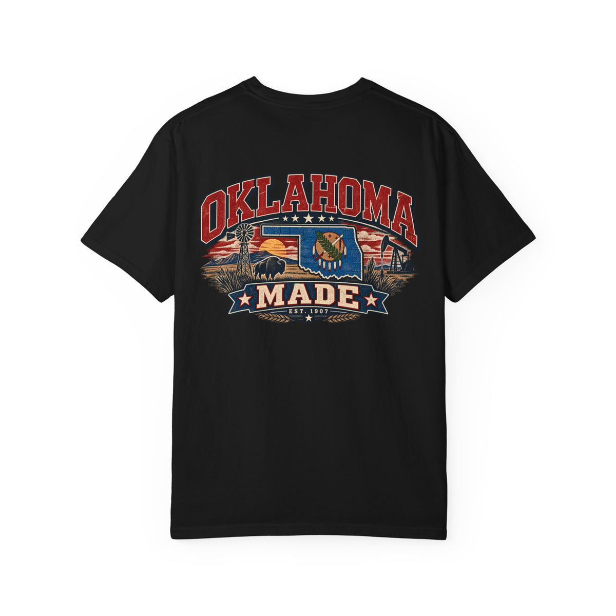Oklahoma Made Unisex Comfort Color 1717 Streetwear Graphic Tee