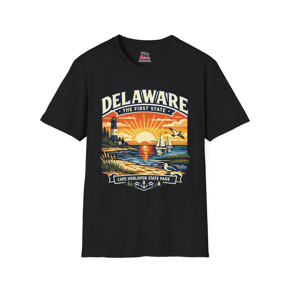 Delaware First State Adventure Unisex Softstyle T Shirt State Pride Graphic Tee Collections FS03