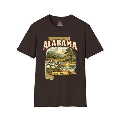 Vintage Alabama Heritage Unisex Softstyle T Shirt State Pride Graphic Tee Collections FS03