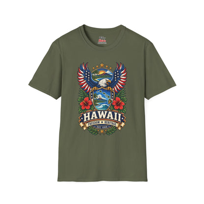 Hawaii Americana Eagle Unisex Softstyle T Shirt State Pride Graphic Tee Collections FS03