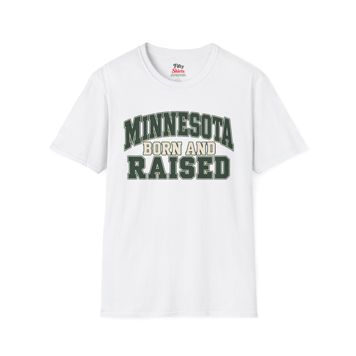 Minnesota Born and Raised Unisex Softstyle T Shirt State Name Graphic Tee