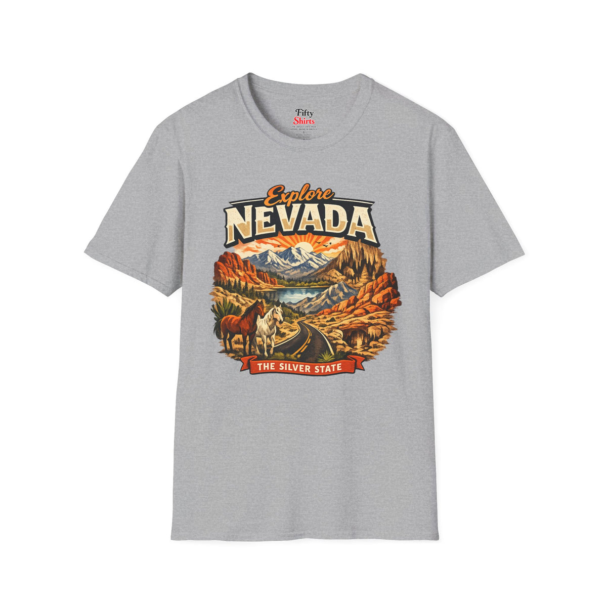 Explore Nevada Unisex Softstyle T Shirt State Pride Graphic Tee Collections FS03