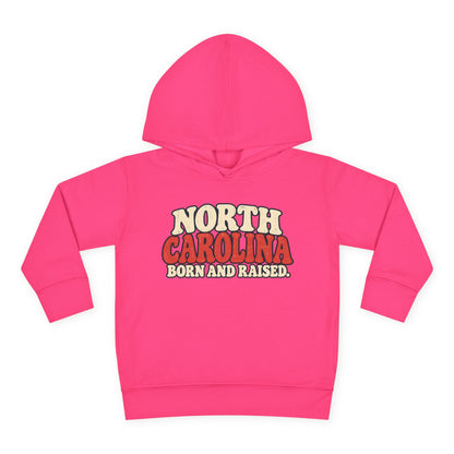 North Carolina Born and Raised Carolina Vintage Unisex Toddler Pullover Fleece Hoodie