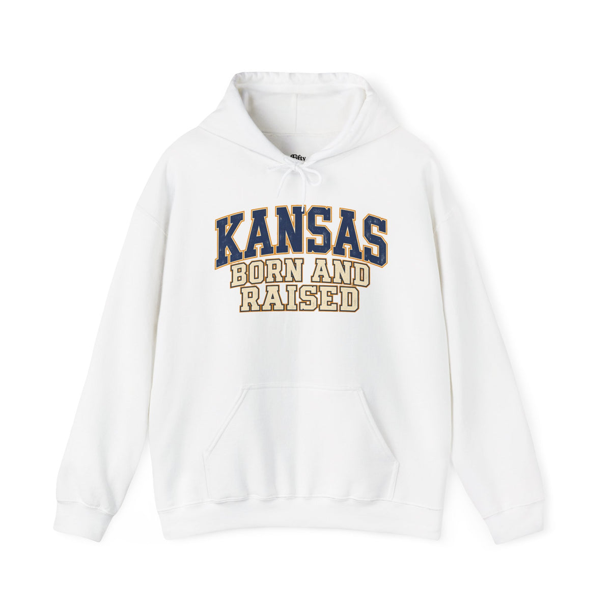 Kansas Born and Raised Unisex Hoodie State Name Graphic