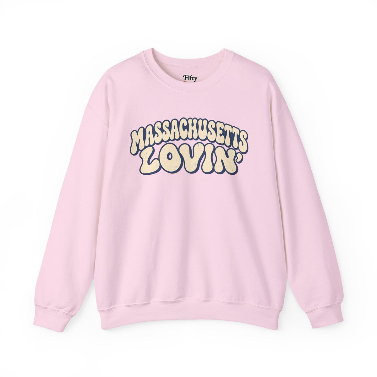 Massachusetts Lovin Unisex Crewneck Sweatshirt State Name Graphic