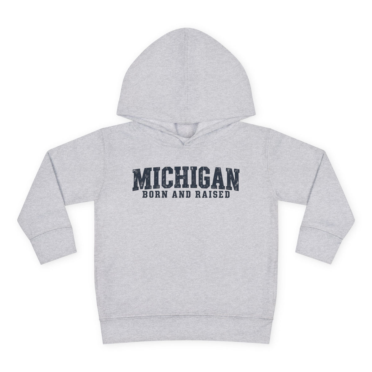Michigan Born and Raised Rustic Midwest Unisex Toddler Pullover Fleece Hoodie