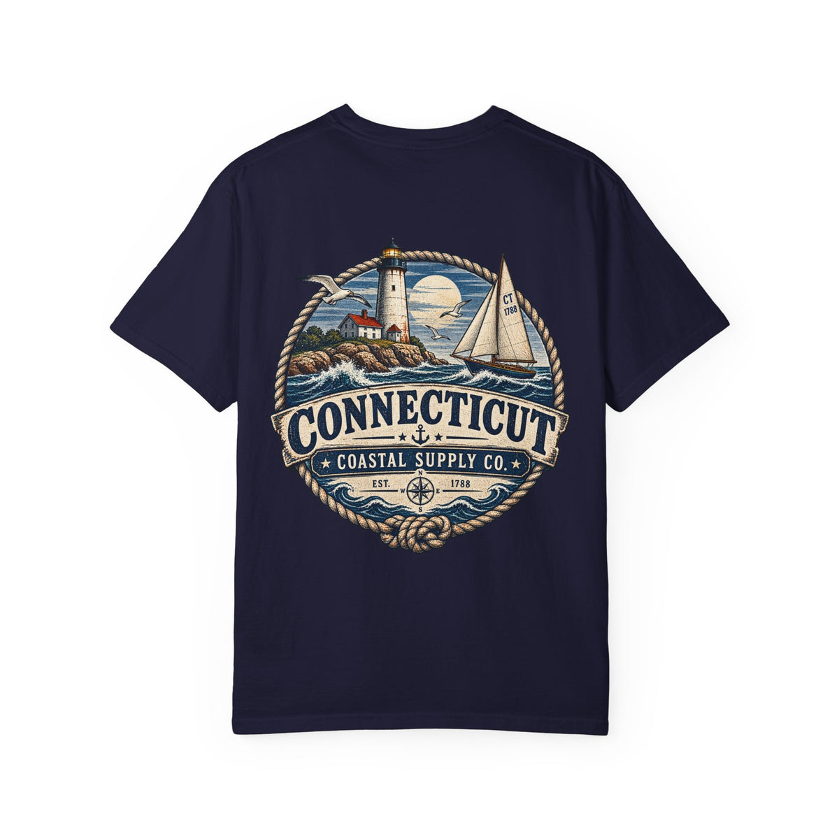 Connecticut Coastal Supply Co  Unisex Comfort Color 1717 Streetwear Graphic Tee
