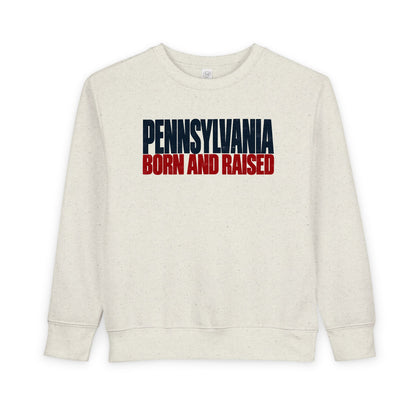 Pennsylvania Born and Raised Northeast Streetwear Unisex Toddler Sweatshirt