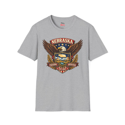 Nebraska Americana Eagle Unisex Softstyle T Shirt State Pride Graphic Tee Collections FS03