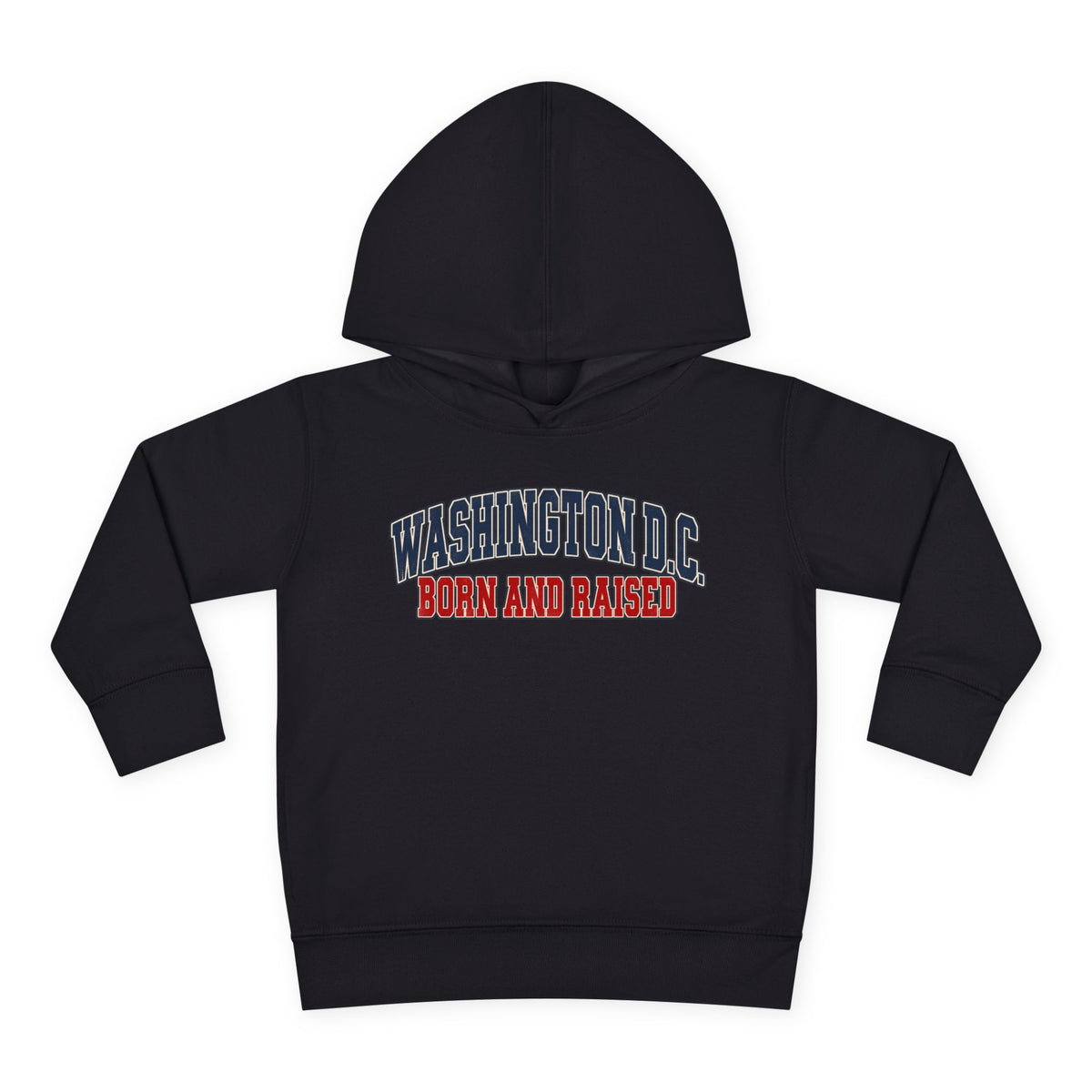 Washington DC Born and Raised Classic Collegiate Unisex Toddler Pullover Fleece Hoodie