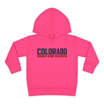 Colorado Born and Raised Minimal Modern Unisex Toddler Pullover Fleece Hoodie