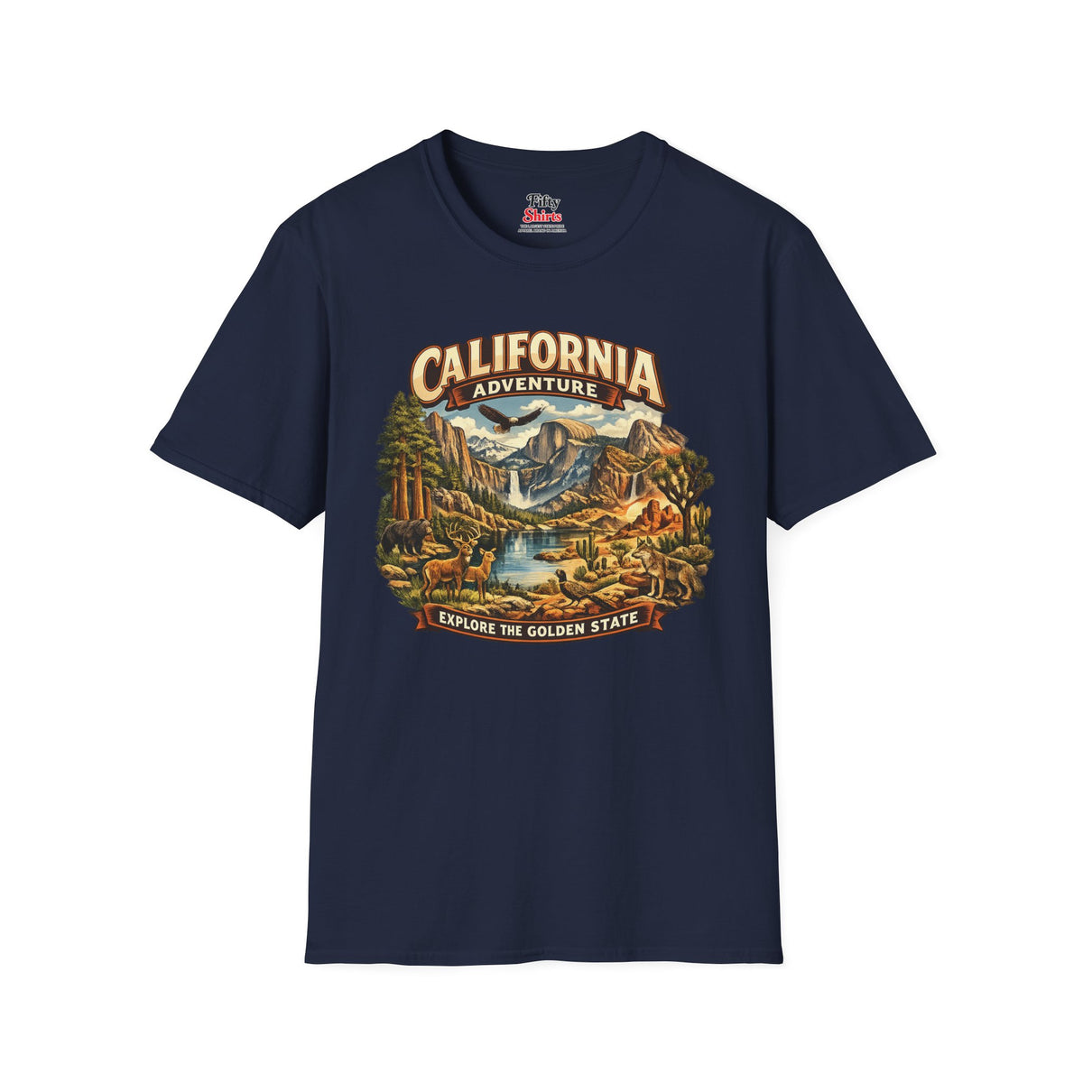 California adventure in Yosemite Unisex Softstyle T Shirt State Pride Graphic Tee Collections FS03