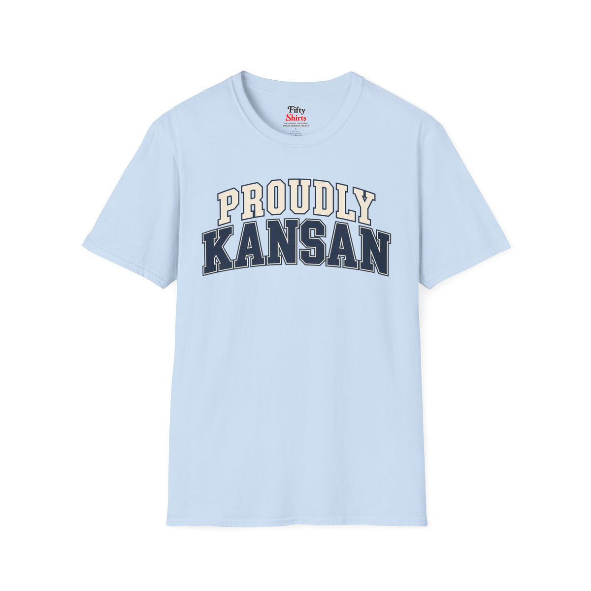 Proudly Kansan Kansas Unisex Softstyle T Shirt State Name Graphic Tee