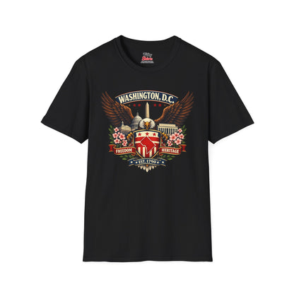 Washington D.C. Americana Eagle Unisex Softstyle T Shirt State Pride Graphic Tee Collections FS03