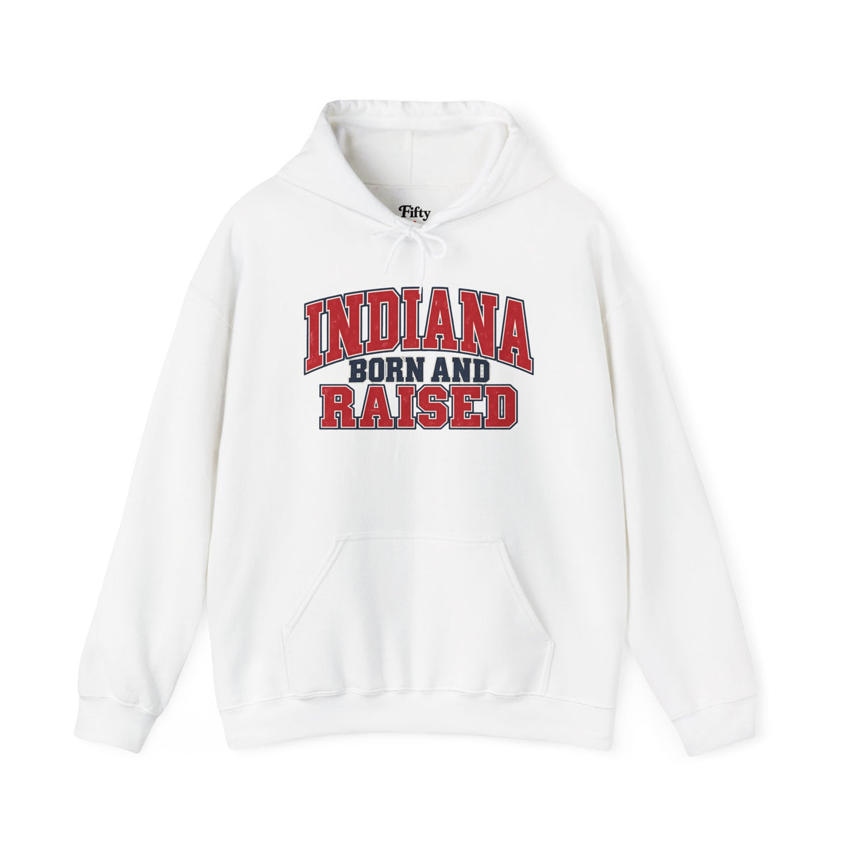 Indiana Born and Raised Vintage Collegiate Unisex Hoodie Graphic