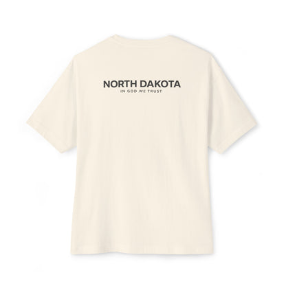 North Dakota All State In God We Trust Unisex Casual Oversized Boxy Tee