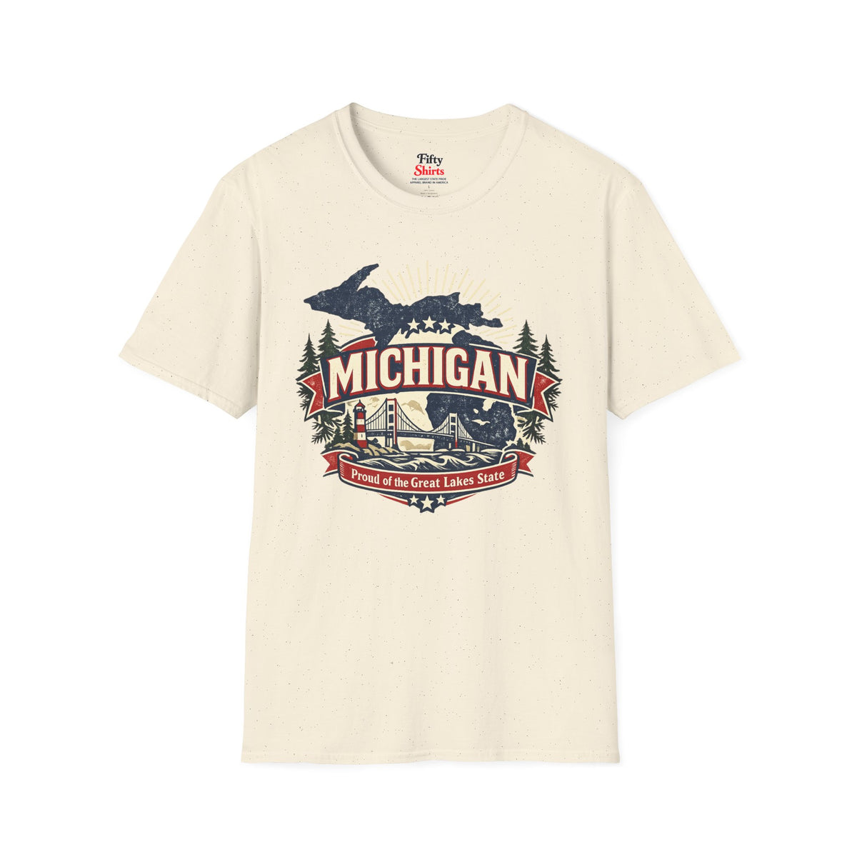 Michigan State Pride Unisex Softstyle T Shirt State Pride Graphic Tee Collections FS03