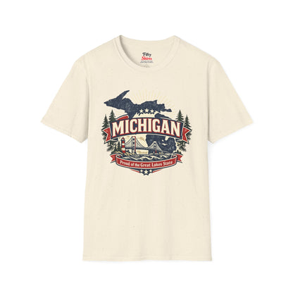 Michigan State Pride Unisex Softstyle T Shirt State Pride Graphic Tee Collections FS03