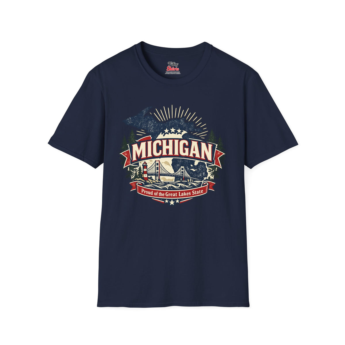 Michigan State Pride Unisex Softstyle T Shirt State Pride Graphic Tee Collections FS03