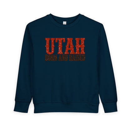 Utah Born and Raised Western Heritage Unisex Toddler Sweatshirt