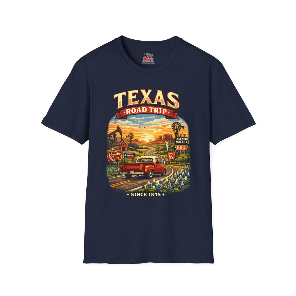 Texas Roadtrip Unisex Softstyle T Shirt State Pride Graphic Tee Collections FS03