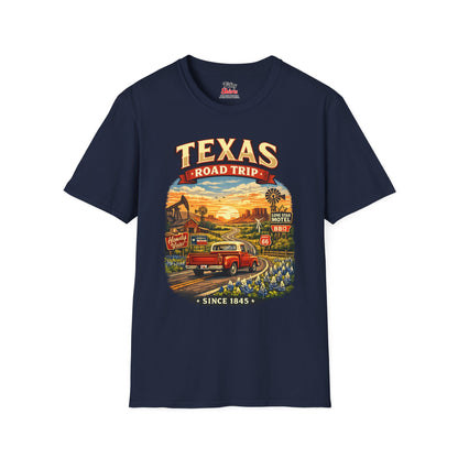 Texas Roadtrip Unisex Softstyle T Shirt State Pride Graphic Tee Collections FS03