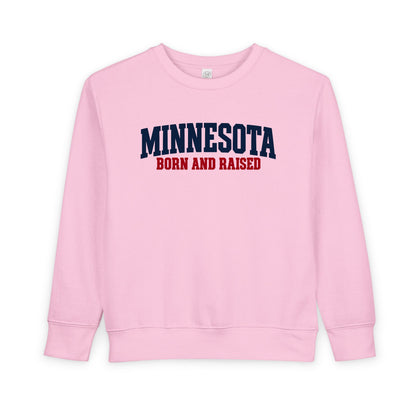 Minnesota Born and Raised Minimal Heritage Unisex Toddler Sweatshirt