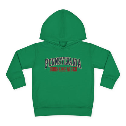 Pennsylvania Born and Raised Classic Souvenir Unisex Toddler Pullover Fleece Hoodie