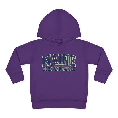 Maine Born and Raised Classic Collegiate Unisex Toddler Pullover Fleece Hoodie
