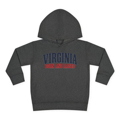 Virginia Born and Raised Premium Heritage Unisex Toddler Pullover Fleece Hoodie