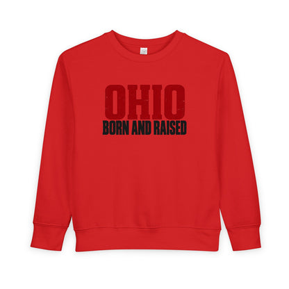 Ohio Born and Raised Minimal Heritage Unisex Toddler Sweatshirt